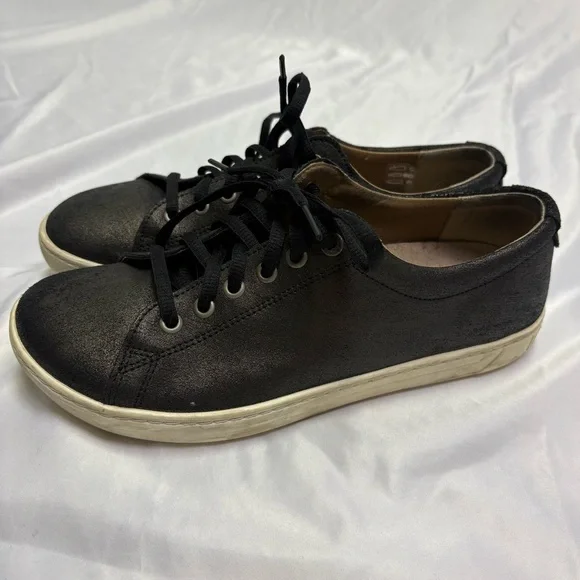 Birkenstock Arran Women’s 40 Low Top Leather Low Top Sneakers in Black Metallic - Picture 3 of 9